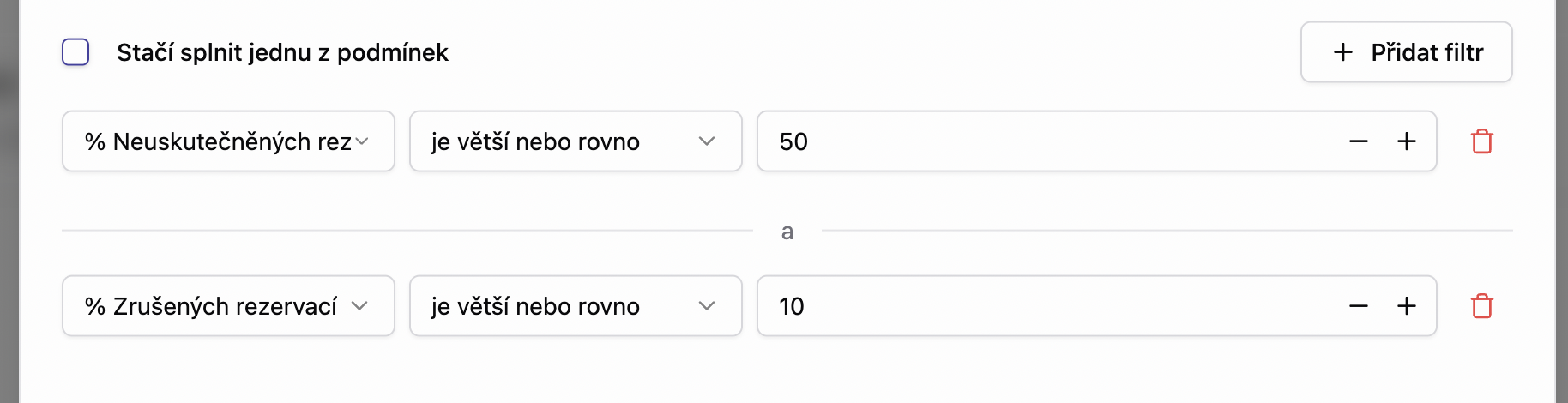 Scénář - event - více filtrů