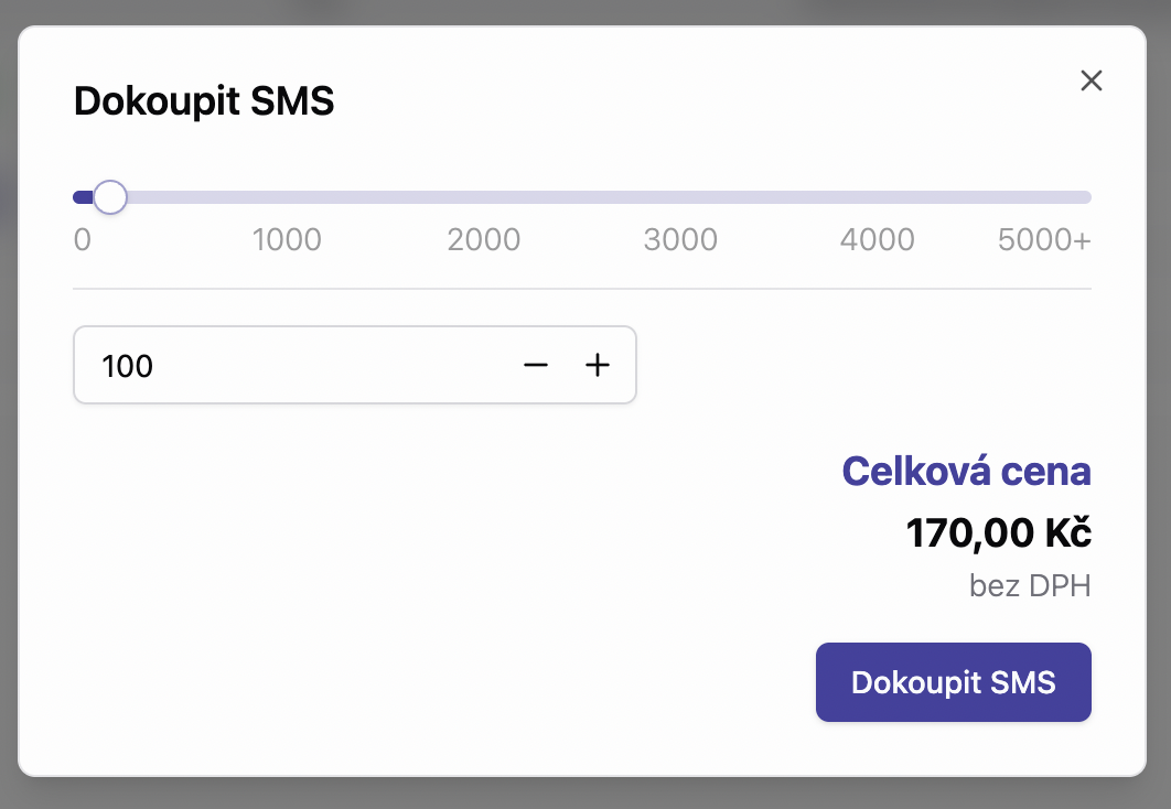 Kampaně - dokoupit SMS
