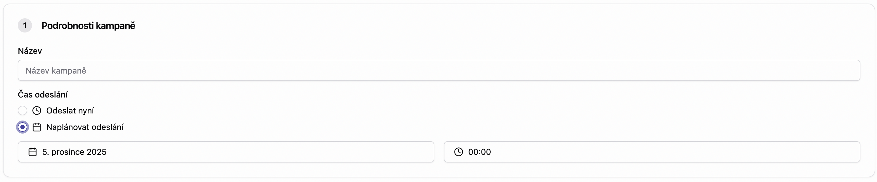 Nová kampaň - podrobnosti