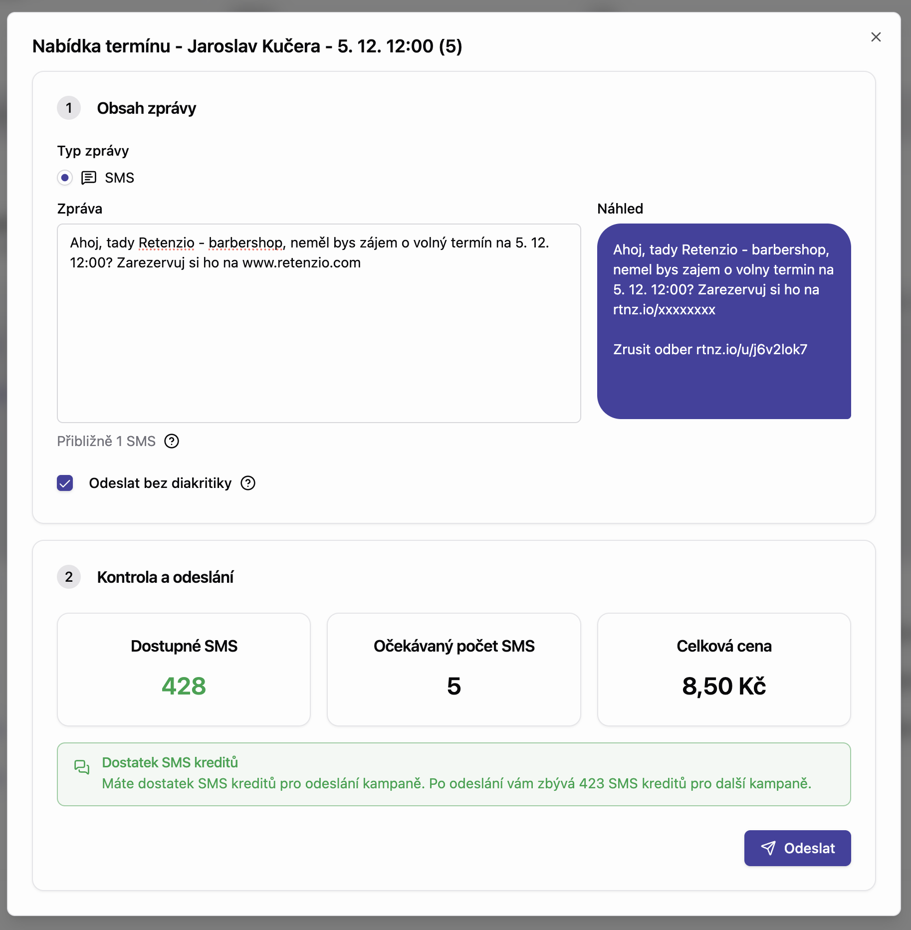 Vyplnit volné termíny - dokončit kampaň
