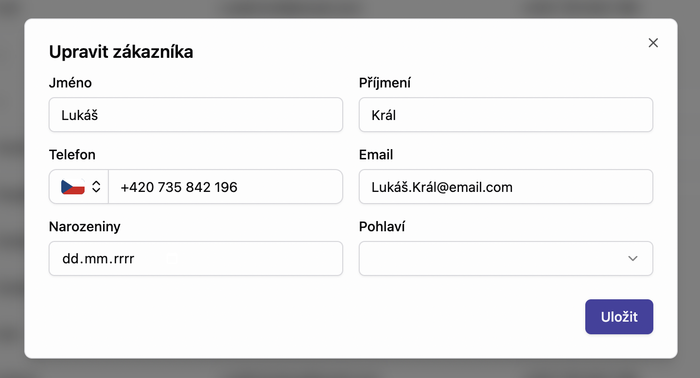 Zákazníci - upravit
