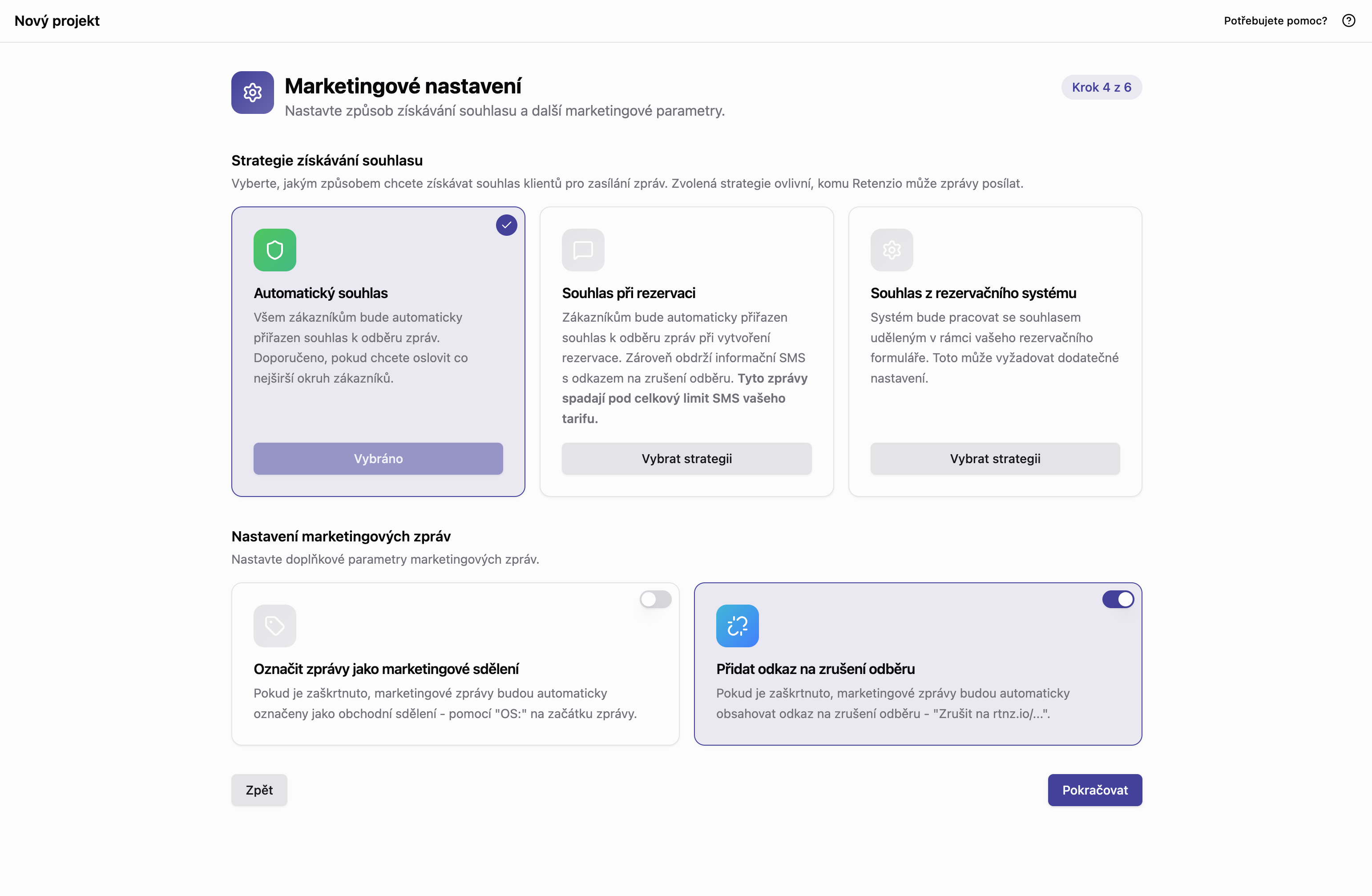 Marketingová nastavení