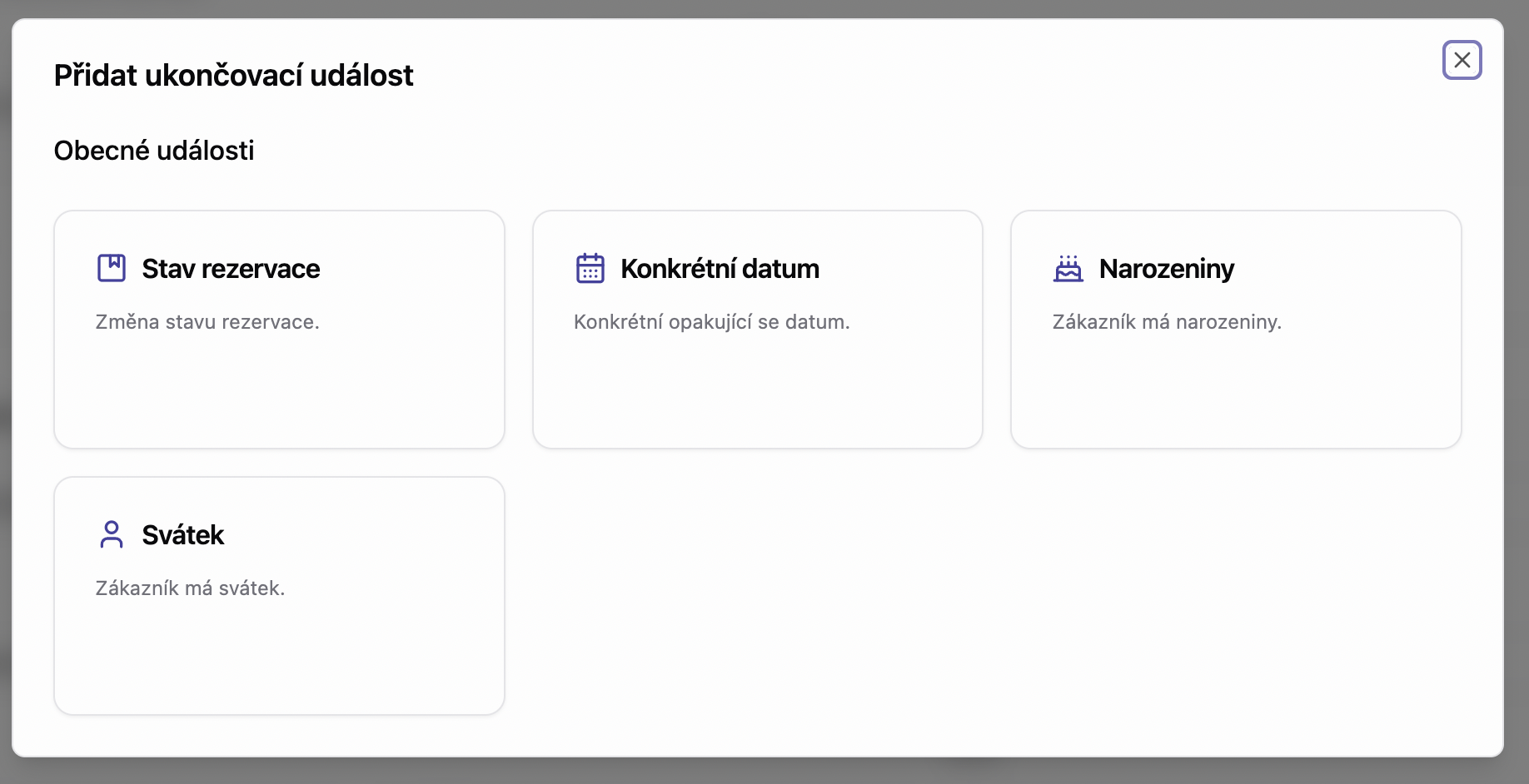 Scénář - ukončovací události
