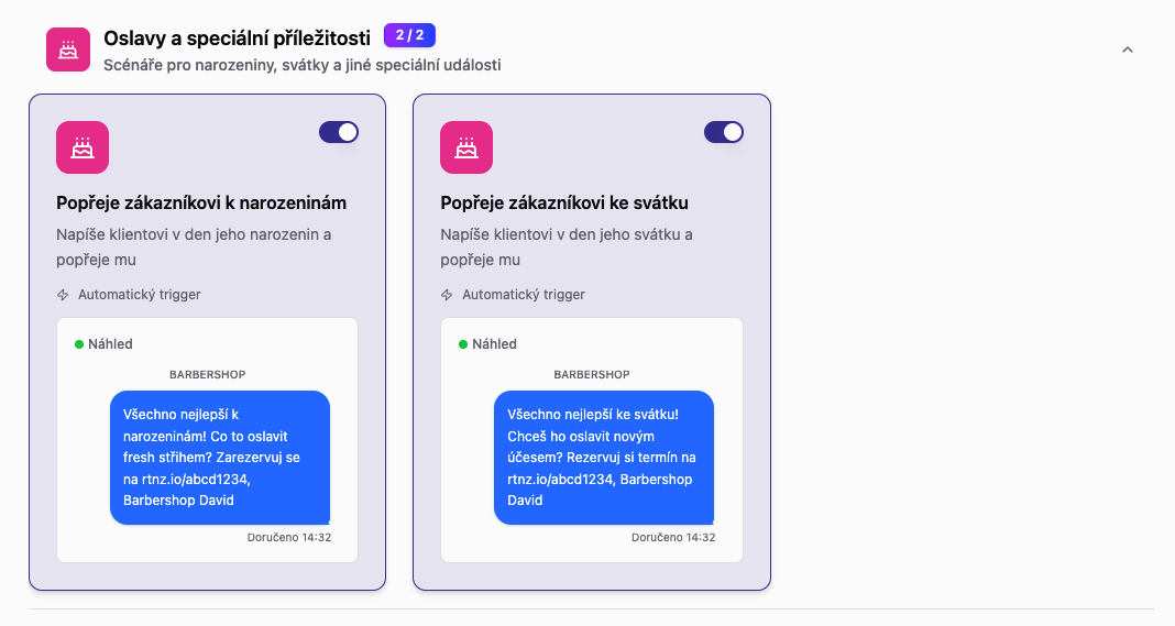 Oslavy a speciální příležitosti