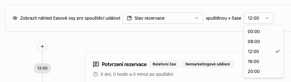 Scénář - referenční čas