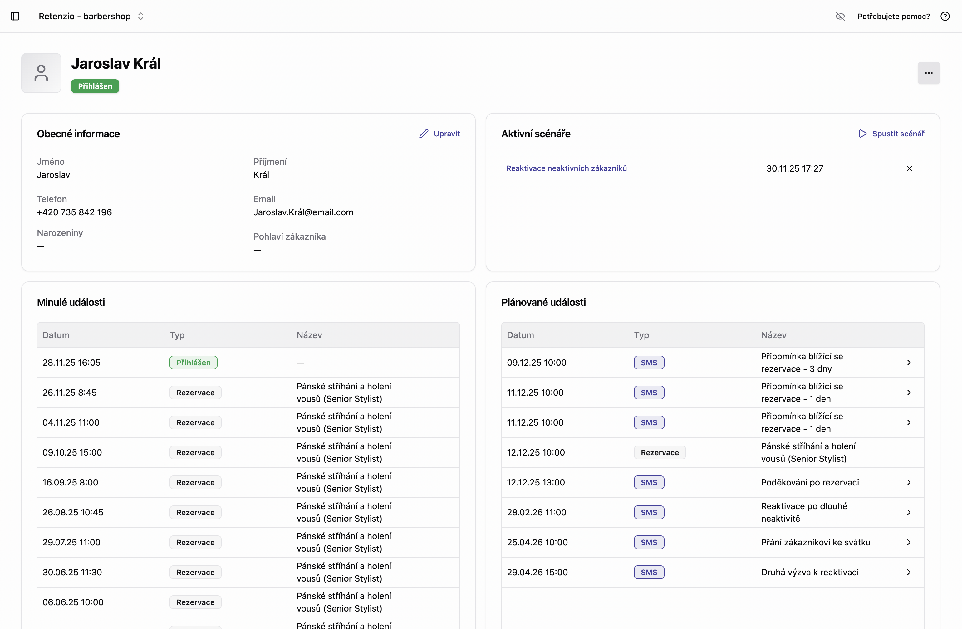 Zákazníci - detail